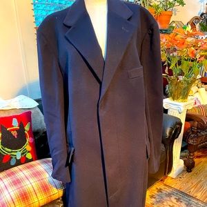 Polo Ralph Lauren 100% cashmere navy trench coat dress size 48 MINT mens long